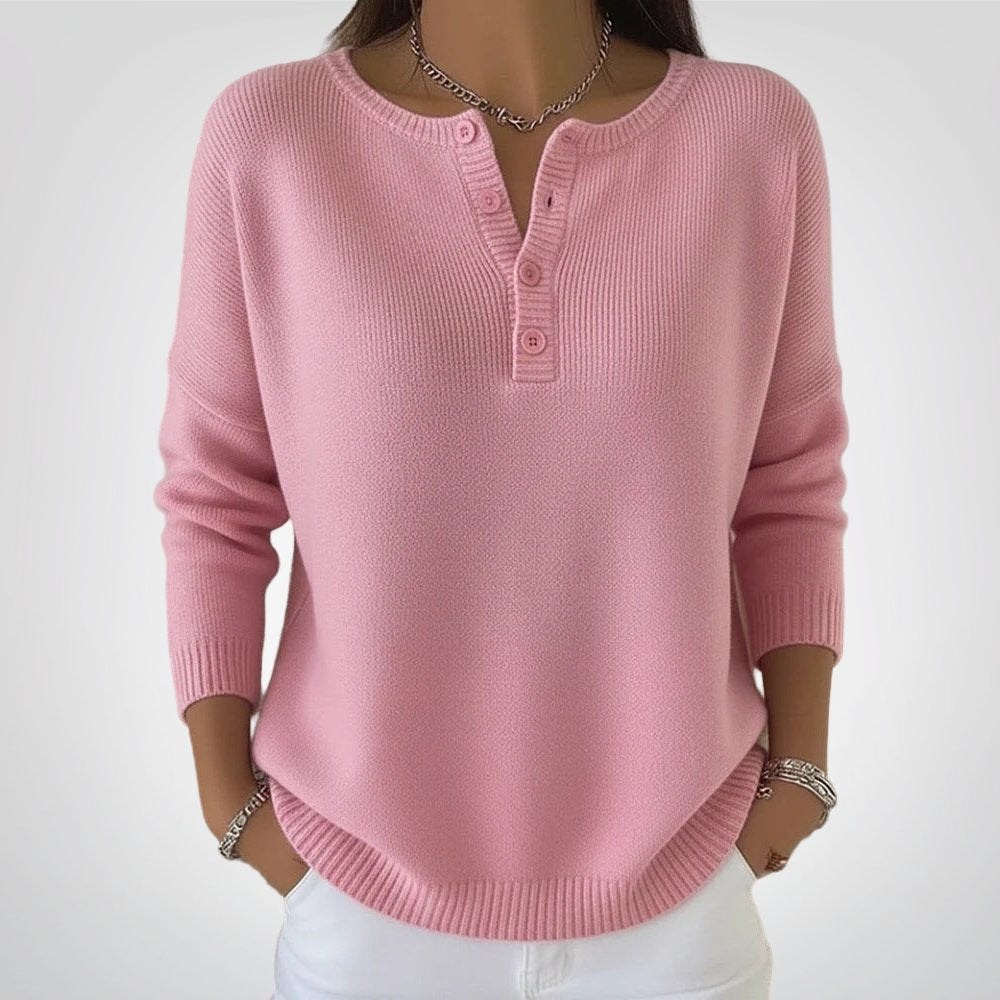 Clara | Timeless Knit Henley Sweater