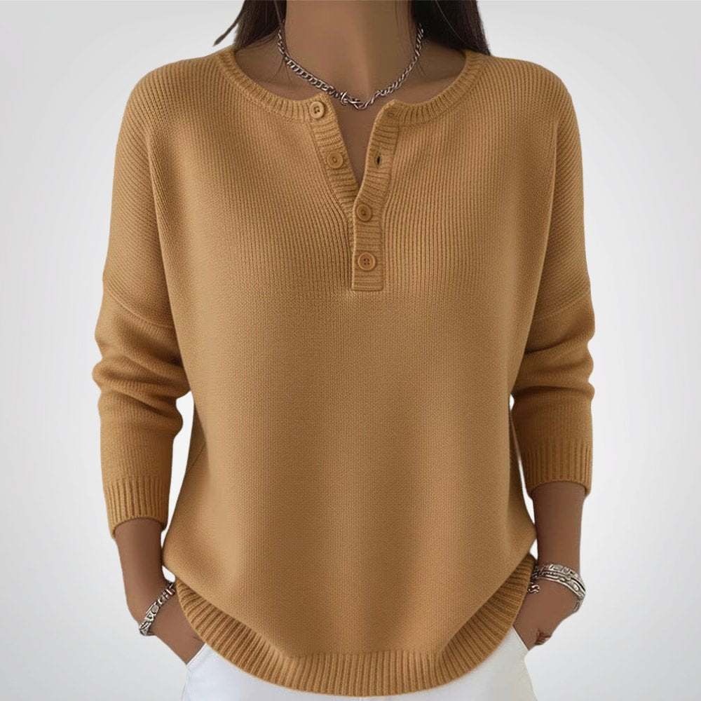 Clara | Timeless Knit Henley Sweater