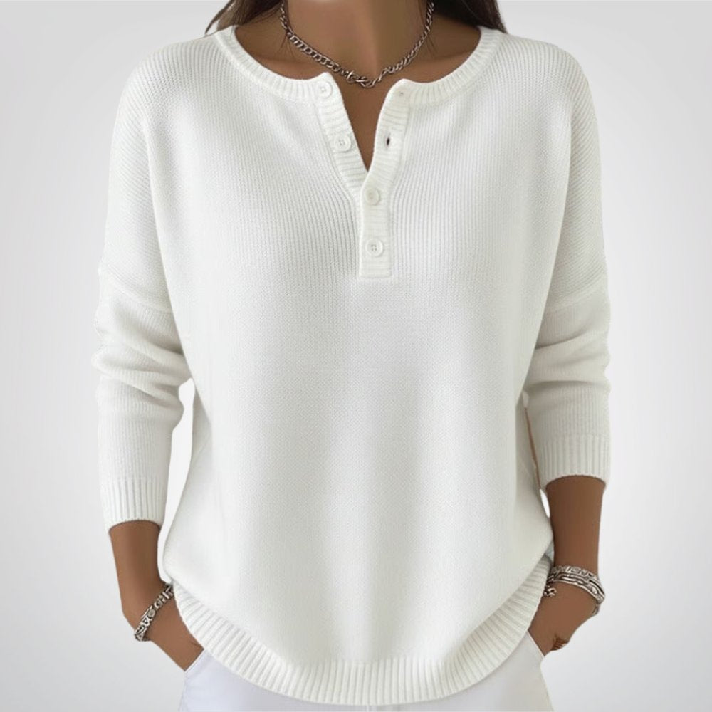 Clara | Timeless Knit Henley Sweater