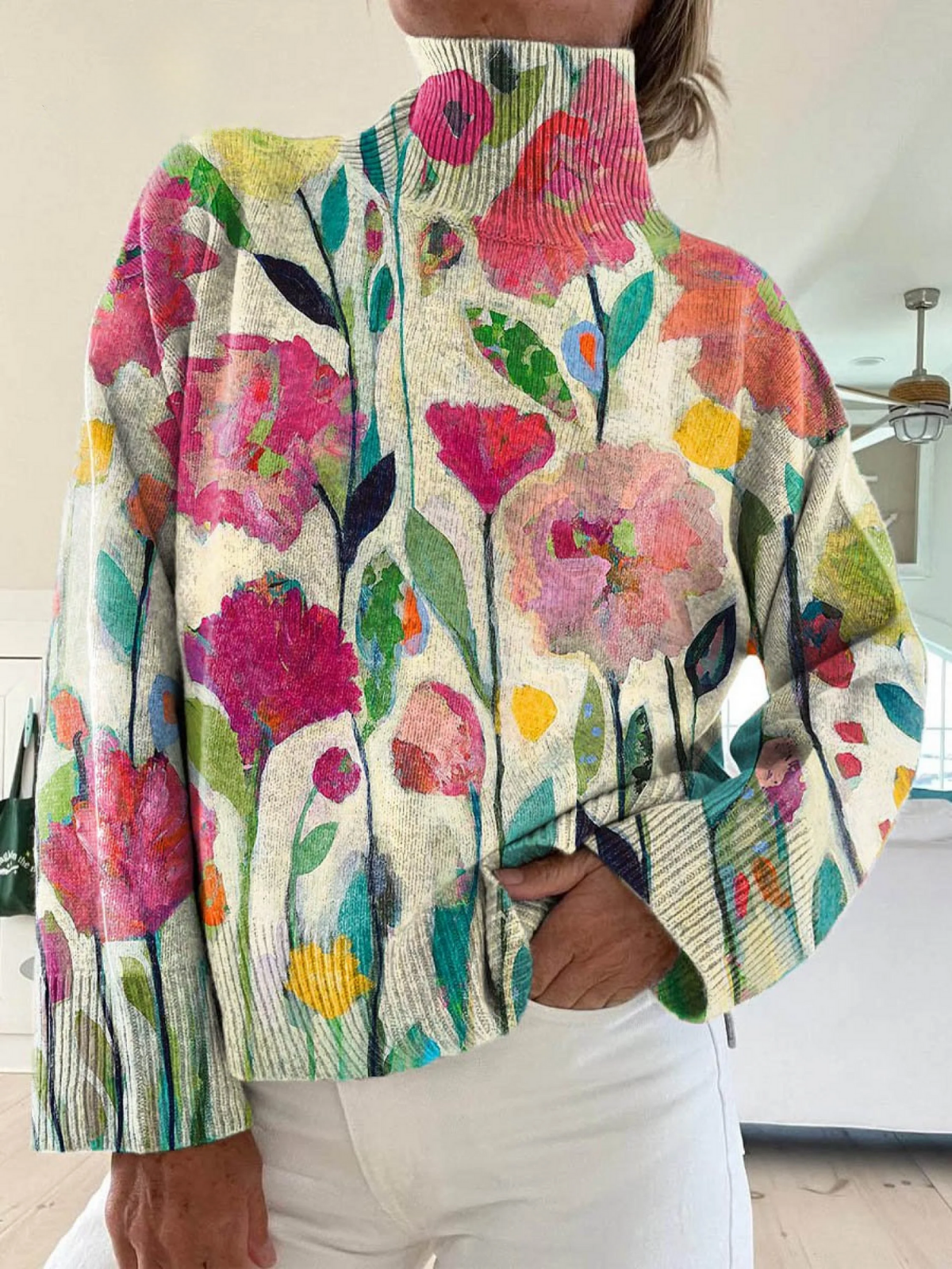 Kane | Stylish Women's Vintage-Style Sweater with Charming Floral Pattern