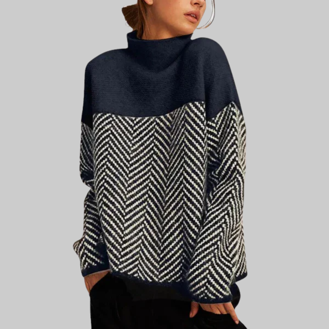 Eva - Herringbone Knit Sweater