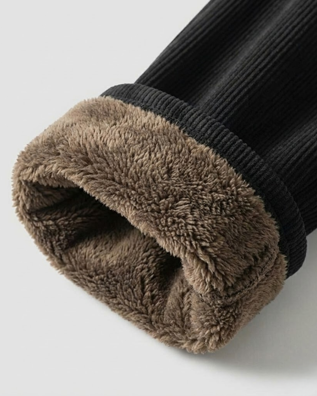 Cerelia | Fleece-Lined Corduroy Pants with High Rise & Elastic Waist