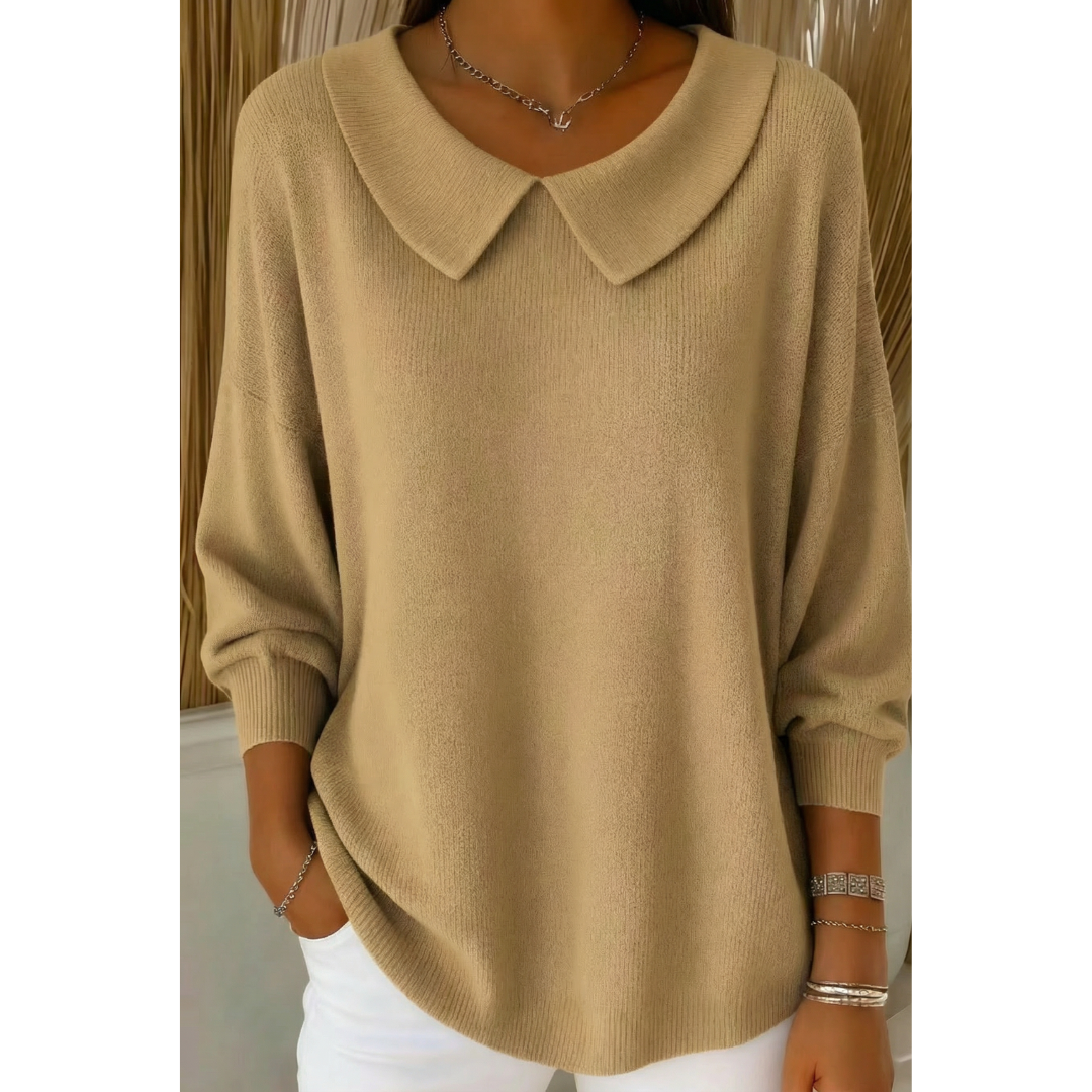 Meliora™ | Elegant Wide-Collar Sweater