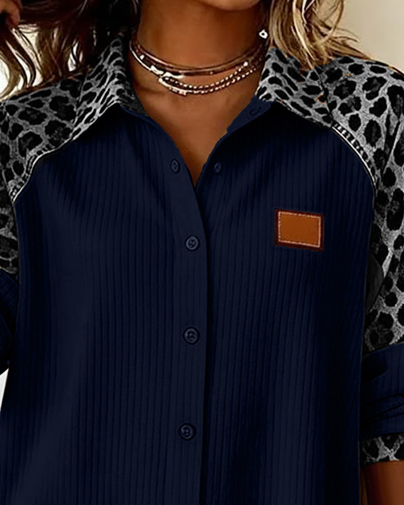 Sabrina - Bold Leopard Print Button-Down Shirt