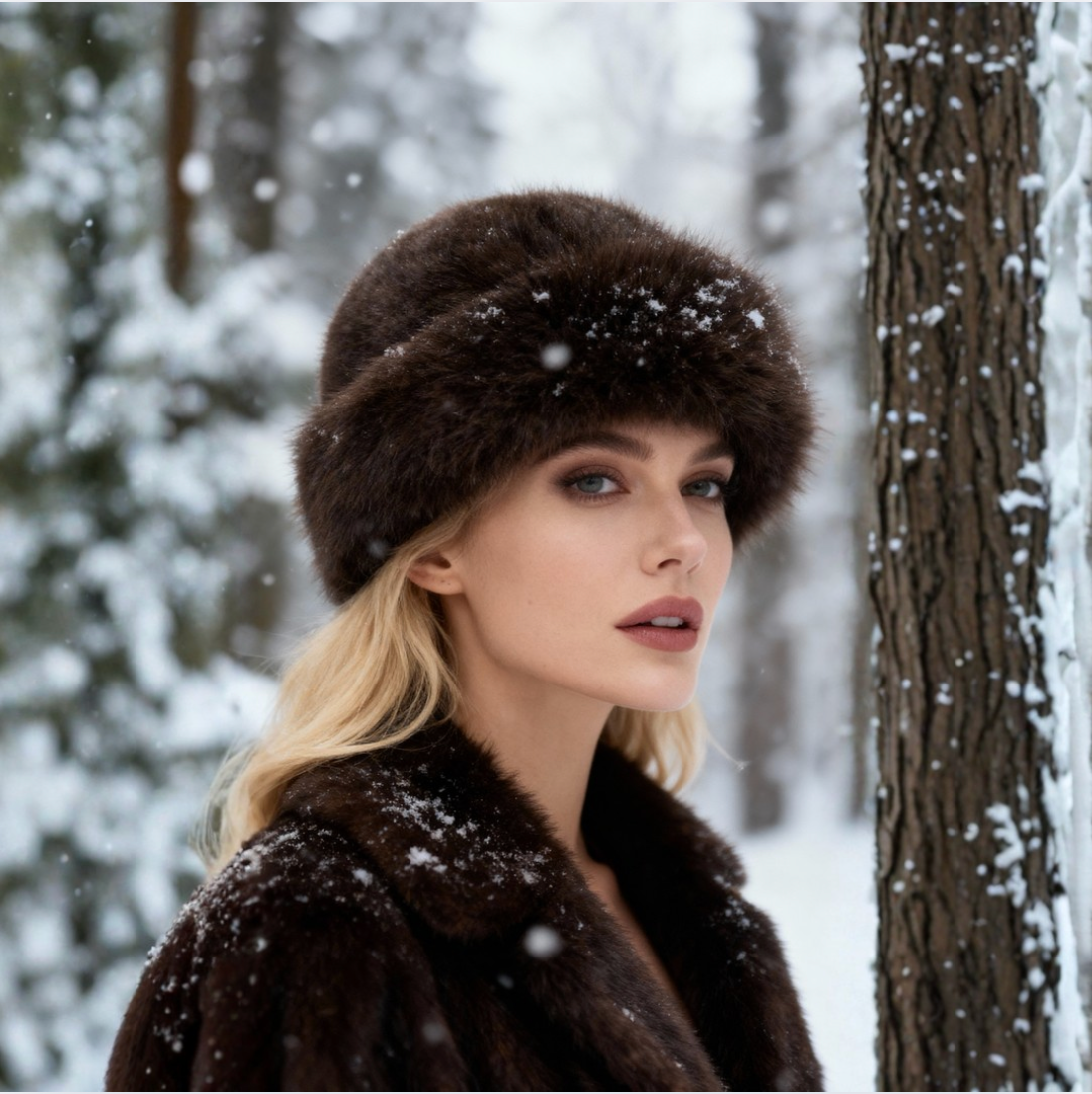 Kora - Stylish Faux Fur Hat - One Size Fits All