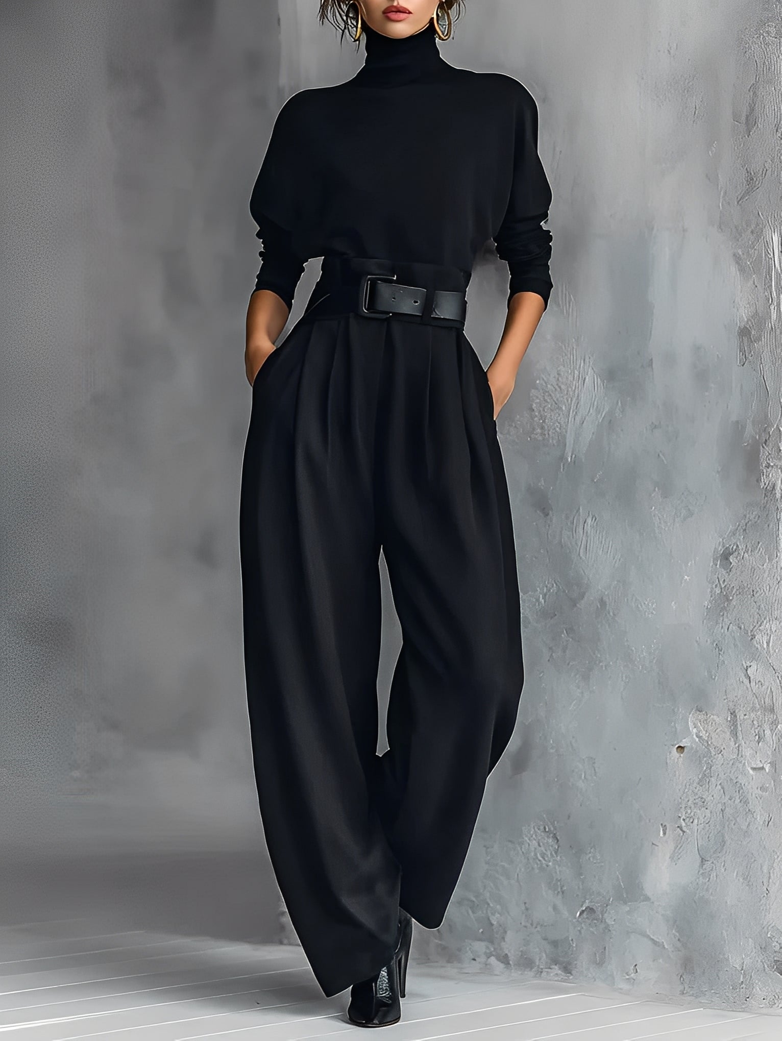 Evelyn | Turtleneck Top & Straight-Leg Pants Set