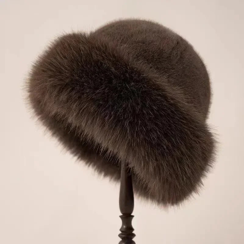 Kora - Stylish Faux Fur Hat - One Size Fits All