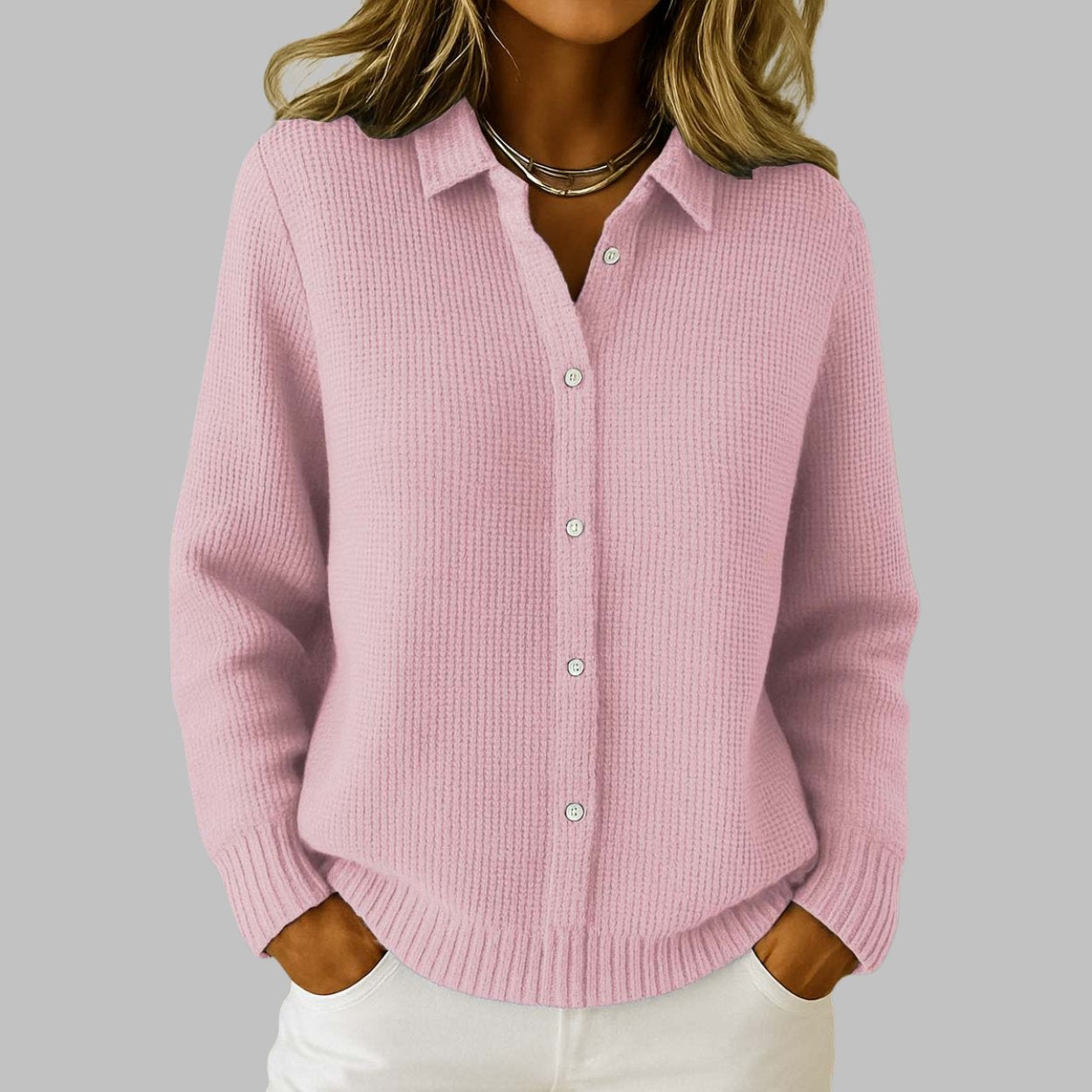 Elaine | Classic Knit Button Cardigan