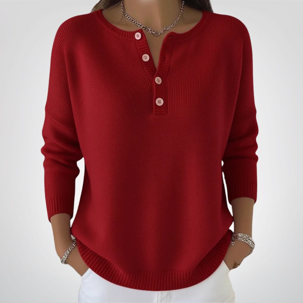 Clara | Timeless Knit Henley Sweater