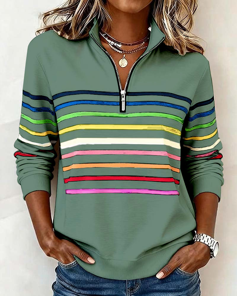Emily | Rainbow Striped Sweatshirt