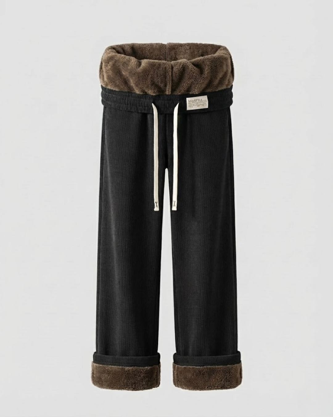 Cerelia | Fleece-Lined Corduroy Pants with High Rise & Elastic Waist