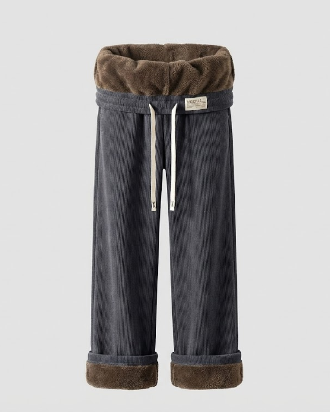 Cerelia | Fleece-Lined Corduroy Pants with High Rise & Elastic Waist
