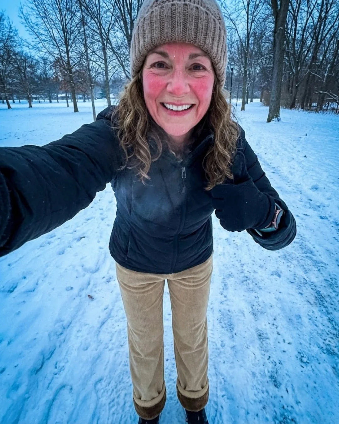 Cerelia | Fleece-Lined Corduroy Pants with High Rise & Elastic Waist