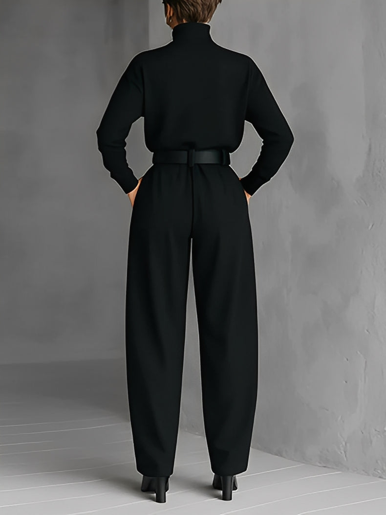 Evelyn | Turtleneck Top & Straight-Leg Pants Set