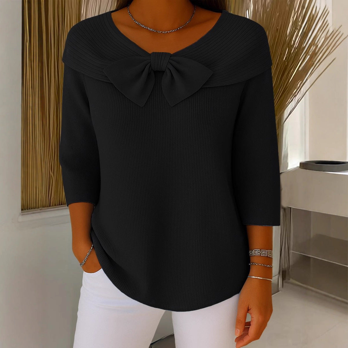 Aureline™ | Bow-Collar Sweater