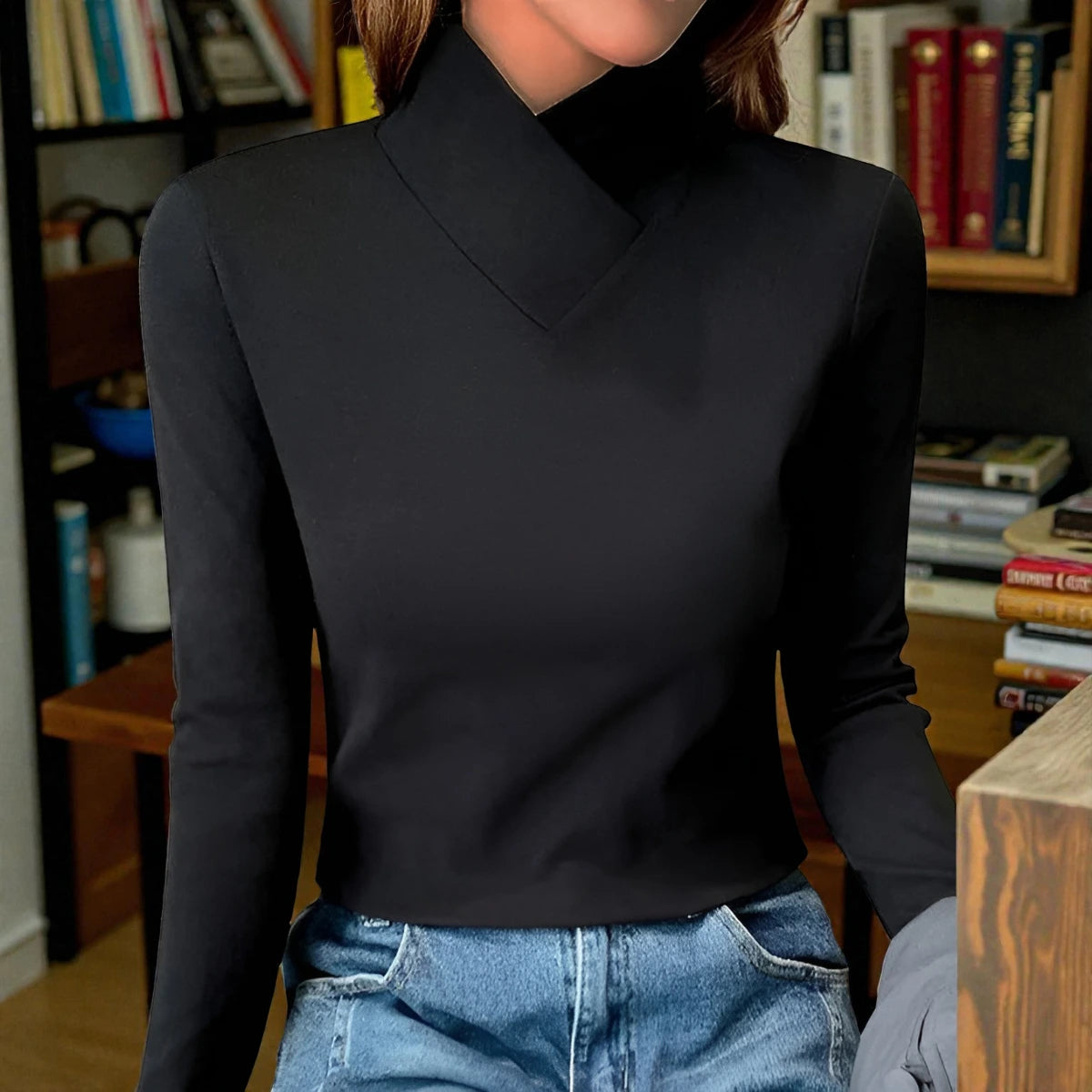 Isabelle | Sculpted Soft-Touch Turtleneck